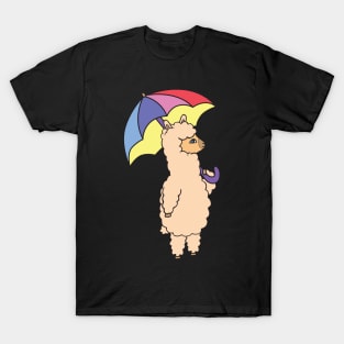 Alpaca with an umbrella. T-Shirt